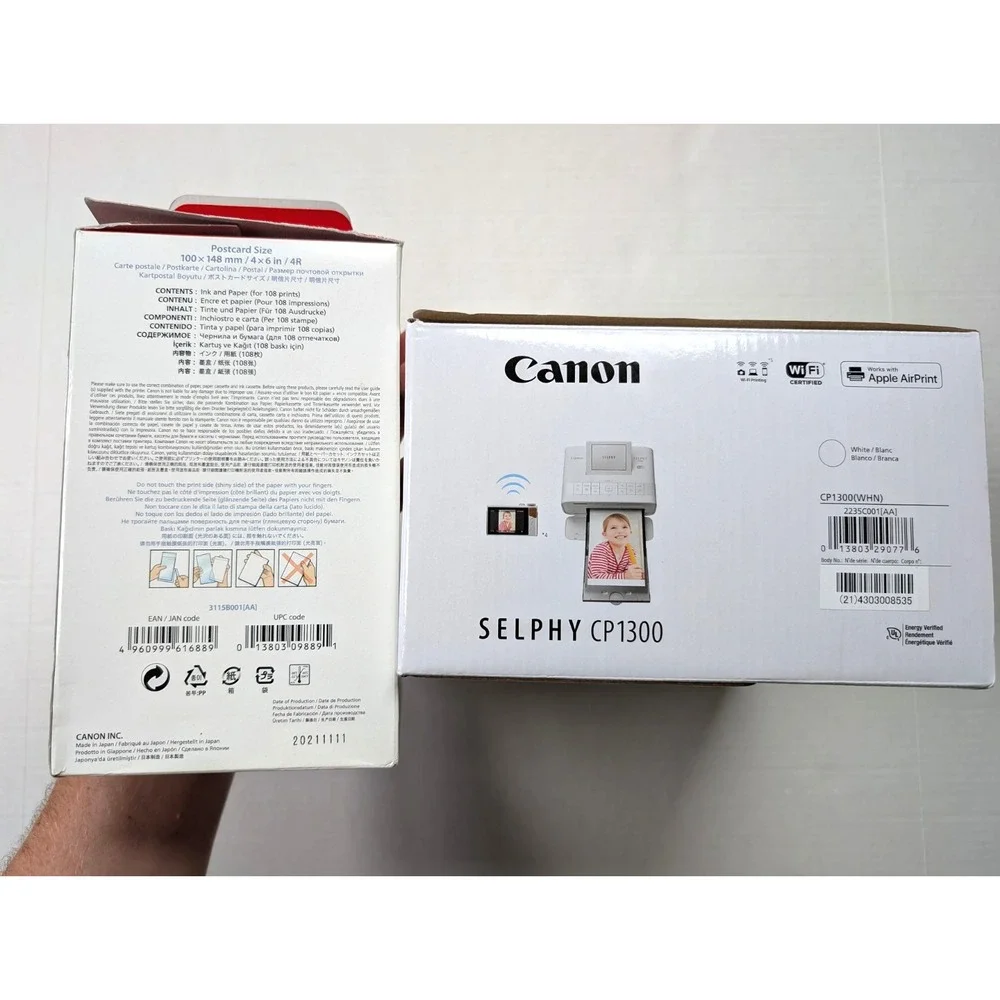 Canon Selphy CP1300 & KP-108IN Color Ink/Paper Set Open Box